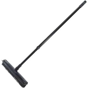 MSV Besen Gummibesen, 100475, Metall-Teleskopstiel 69 - 120 cm und Gummi-Borsten, Breite 32 cm