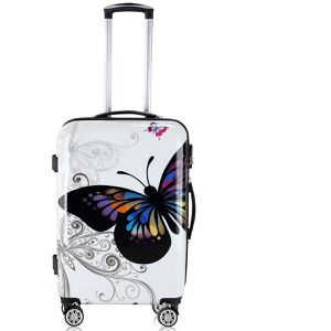 Produktbild für Koffer Monzana Butterfly, weiß, 4-teilig