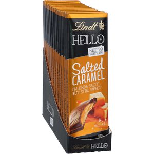 Lindt Tafelschokolade Hello Salted Caramel, je 100g, 12 Tafeln