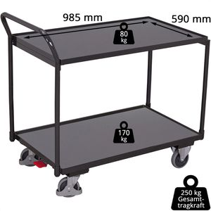 Produktbild für Tischwagen VARIOfit sw-600.500/AG, Metall &amp; Holz