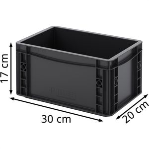 Produktbild für Eurobox AUER ESD EG 32/17 HG, schwarz, 7,6 Liter
