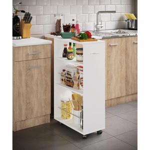 Produktbild für Nischenregal VCM Tusal, 916894, weiß, mit Rollen