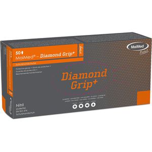 Produktbild für Einmalhandschuhe MaiMed Diamond Grip+, orange, 50 Stück