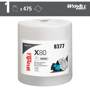 Produktbild für Putztuchrolle Wypall X80, 8377, Hydroknit-Technologie, weiß