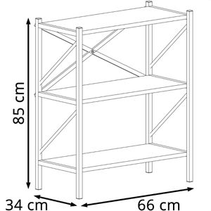 Produktbild für Bücherregal VCM Insasi, 918396, schwarz / honig eiche