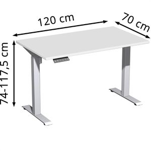 Produktbild für Schreibtisch Geramöbel Elevate Home, lichtgrau / silber