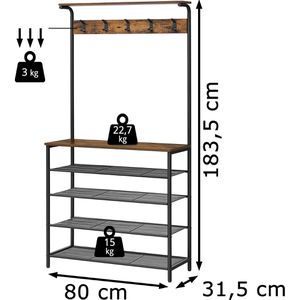 Produktbild für Garderobenständer Vasagle HSR408B01, schwarz