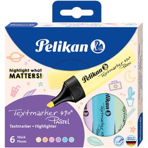 Produktbild für Textmarker Pelikan 490 Pastel, 6 Stück