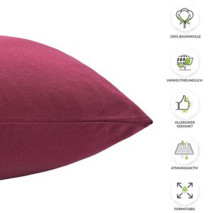Produktbild für Kissenbezug NatureMark Jersey, bordeaux rot