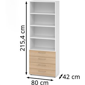 Produktbild für Kombischrank Hammerbacher Serie 9 Advanced, eiche / weiß