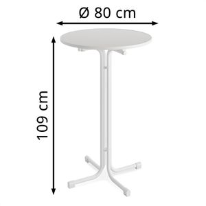 Produktbild für Stehtisch Feros P16180, weiß, Ø 80 cm, klappbar