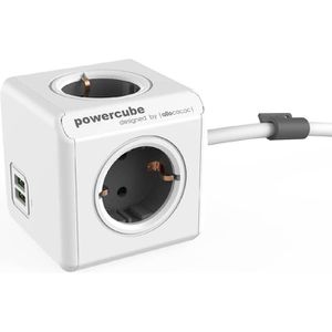 Produktbild für Steckdosenwürfel allocacoc PowerCube, weiß / grau