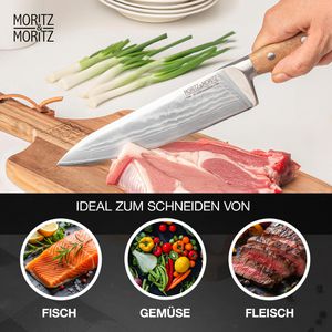 Produktbild für Kochmesser Moritz&amp;Moritz Damastmesser 5788, Akazienholzgriff