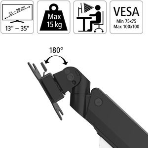 Produktbild für Monitorhalterung Hama 118497, VESA 75x75 &amp; 100x100 mm
