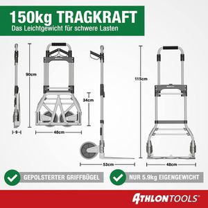 Produktbild für Sackkarre ATHLON-TOOLS Paketroller C3002, klappbar