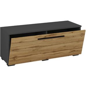 Produktbild für Lowboard VCM Arila S, aus Holz, anthrazit / honig eiche