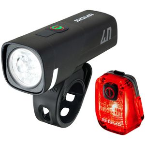 Sigma Fahrradlicht Aura 40 + HIro 10 Set, Front-/ Rücklicht Set, LED, 40 Lux, USB aufladbar