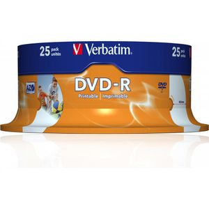 Produktbild für DVD-Rohlinge Verbatim 43538, bedruckbar, DVD-R