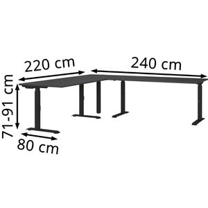 Produktbild für Schreibtisch Germania Mailand, graphit / schwarz