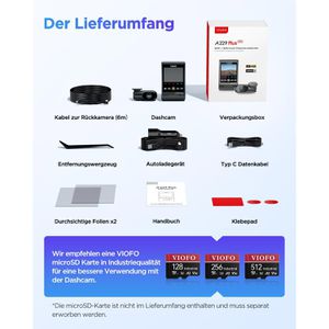 Produktbild für Dashcam VIOFO A229 Plus 2CH, Auto