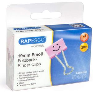 Produktbild für Foldbackklammern RAPESCO 1349, Emoji, 19mm