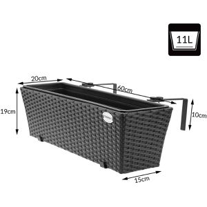 Produktbild für Blumenkasten CASARIA 108062, schwarz