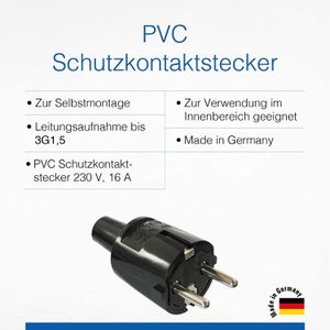 Produktbild für Schutzkontaktstecker as-Schwabe 62222, schwarz