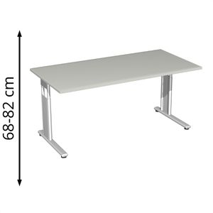 Schreibtisch Geramöbel Flex S-617103-LS, lichtgrau / silber