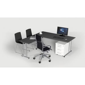 Produktbild für Schreibtisch Kerkmann Artline, anthrazit / chrom