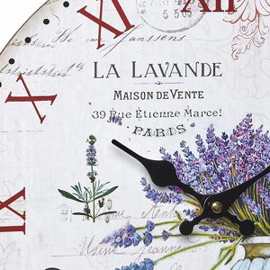 Produktbild für Wanduhr TFA 60.3045.14 La Lavande, Holz, analog, Quarzuhr