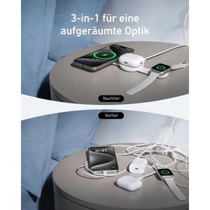 Produktbild für Ladestation Anker MagGo 3in1 faltbar, weiß