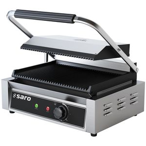 Saro Elektrogrill PG1B, 443-1005, 2200 Watt, Kontaktgrill, Grillplatten gerillt