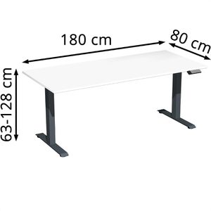 Produktbild für Schreibtisch Geramöbel Elevate Plus, weiß / anthrazit