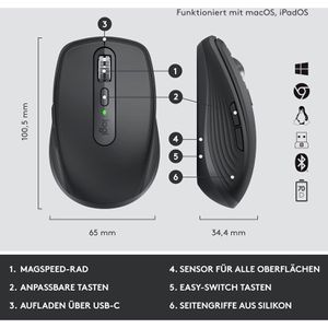 Produktbild für Tastatur Logitech MX Keys Mini Combo, grafit