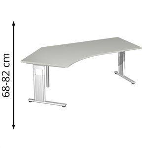 Produktbild für Schreibtisch Geramöbel Flex S-617315-LS, lichtgrau / silber