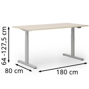 Produktbild für Schreibtisch Actiforce Pro 1050 lite, eiche / silber