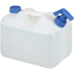 Relaxdays Wasserkanister mit Hahn, Kunststoff, mit Ablasshahn, transparent,  10 Liter – Böttcher AG