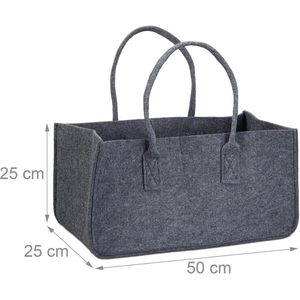 Produktbild für Kaminholztasche Relaxdays 10021755, anthrazit