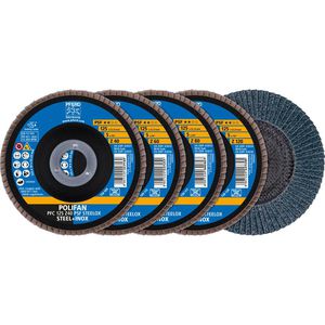Fächerschleifscheibe PFERD-TOOLS PFC 125 PSF STEELOX, Set