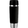 Isolierbecher Emsa Travel Mug Waves Grande, 500ml hält 6h warm, Edelstahl doppelwandig, schwarz