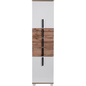 Produktbild für Badschrank Schildmeyer Luca 135870, mit 4 Füßen, weiß / eiche