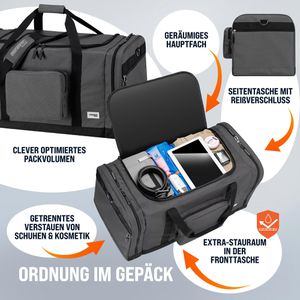 Produktbild für Reisetasche Monzana 104054, schwarz, 70 cm