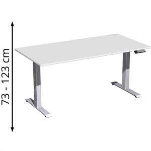 Schreibtisch Geramöbel Elevate Basic, lichtgrau / silber
