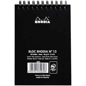 Produktbild für Notizblock Rhodia 135039C, dotpad, schwarz, A6