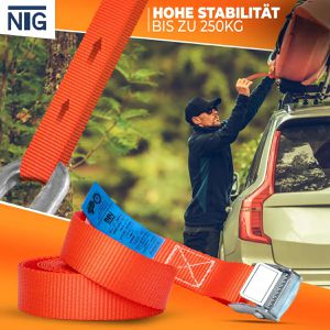Produktbild für Spanngurt NTG LS.7101, rot, mit Klemmschloss