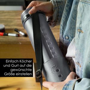 Produktbild für Zeichenrollenköcher OfficeTree mit Tragegurt, silber