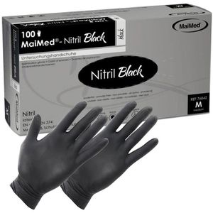 Einmalhandschuhe MaiMed Nitril black, schwarz, 100 Stück