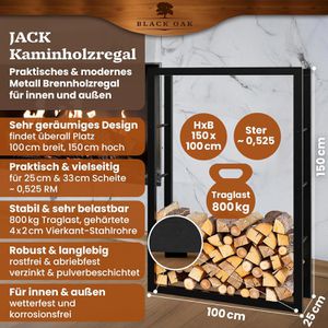 Produktbild für Kaminholzregal Black-Oak Jack, schwarz