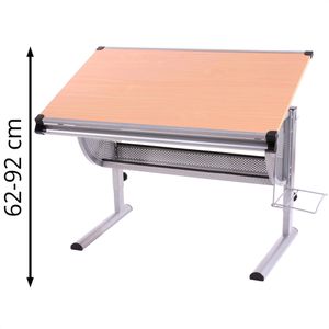 Kinderschreibtisch Mendler Oxford, aus Holz / Metall, buche