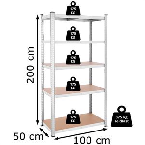 Produktbild für Schwerlastregal Songmics 5 Holzböden